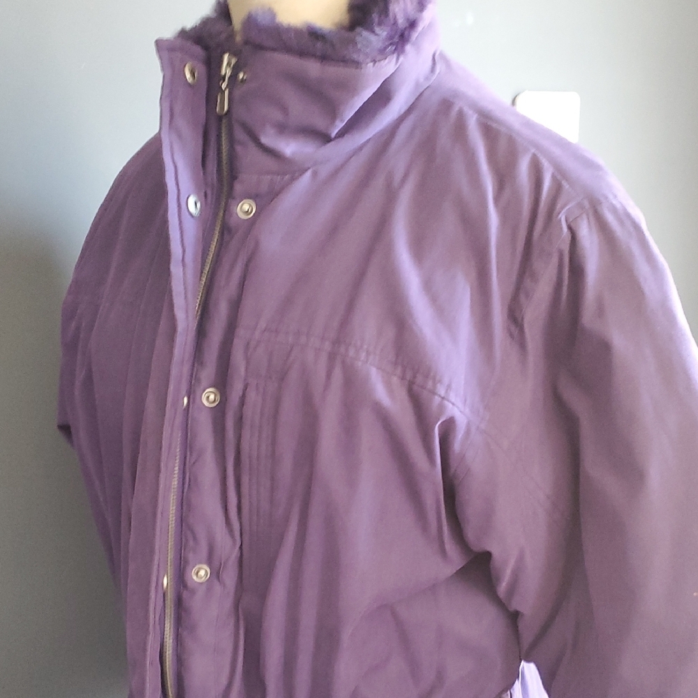 Jaclyn Smith Classic Deep Purple Outerwear Winter Coat Size M - Picture 5 of 10